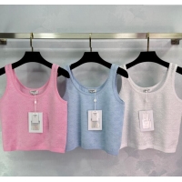 ​Top Design Chanel Wool CC Allover Vest 0410 Pink/Blue/White 2025