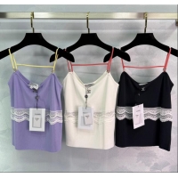 Grade Discount Chanel Vest with Lace 0410 White/Black/Purple 2025