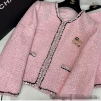 Affordable Price Chanel Tweed and Sequins Jacket 0410 Sakura Pink 2025