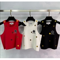 ​Best Price Chanel Vest with Charm 0411 White/Black/Red 2025