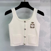 Top Grade Chanel Tencel Vest 0411 White 2025
