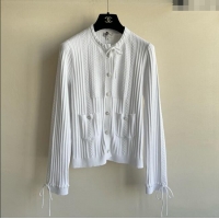 Top Quality Chanel Knit Cardigan CH042902 White 2025