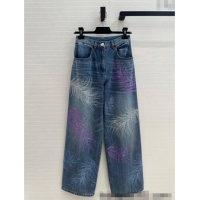 Buy Inexpensive Chanel Strass Feather Jeans 30011 Blue 2025