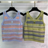 ​Top Quality Chanel Knit Vest 30007 Green/Purple 2025