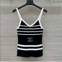Luxury Discount Chanel Wool Striped Vest 30024 Black 2025