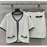 Buy Discount Chanel Wool Cardigan and Skirt Set 30050 White 2025