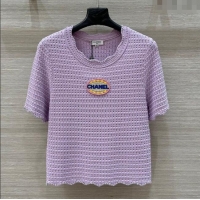 Top Quality Chanel Knit T-Shirt 30055 Purple 2025