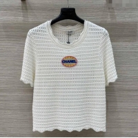 Luxury Discount Chanel Knit T-Shirt 30055 White 2025