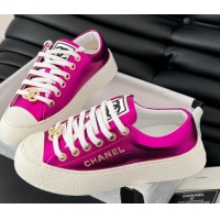 Hot Style Chanel Calfskin Platform Sneakers Dark Pink 2025 CH041708