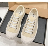 Sophisticated Chanel Velvet Sneakers Light Yellow 2025 CH041711