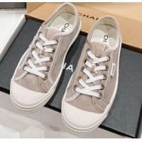 Sumptuous Chanel Velvet Sneakers Grey 2025 CH041711