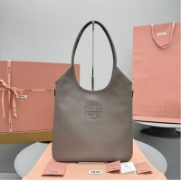 Best Product Miu Miu IVY Calfskin Leather Tote Bag 5BG231 Grey