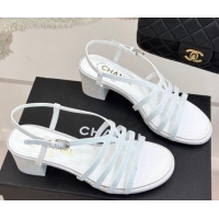 Purchase Chanel Glitters Heel Sandals 5cm Silver 2025 CH041713