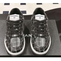 Cheap Price Chanel Ban'x Check Silky Calfskin Sneakers Black2 2025 CH041714