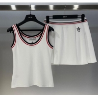 Promotional Dior Vest and Skirt Activewear Set D0410 White 2025