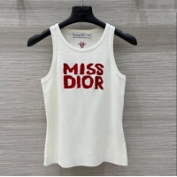 Well Crafted Dior Miss Dior Wool Cardigan Vest 0411 White/Red 2025