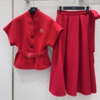 Top Quality Discount Dior Shirt and Skirt Set 250430044 Red 2025