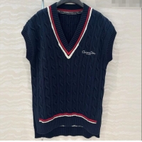 Famous Brand Dior Knit Vest 042987 Dark Blue 2025