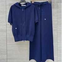 Top Quality Design Dior Knit Shirt and Pants Set 042994 Blue 2025