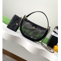 Luxury Cheap Chanel Mesh & Lambskin Clutch with Chain AP4573 Black 2025