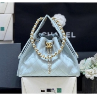 ​Best Price Chanel 25 Small Handbag in Grained Calfskin AS5293 Light Blue Spring-Summer 2025 Top Quality