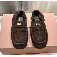 Inexpensive Miu Miu Suede flat loafers Briarwood 5D341E Brown 2025