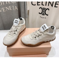 Buy Discount Miu Miu Tyre Technical and Suede Sneakers 5E417E Light Grey 2025