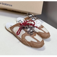 ​Discount New Balance x Miu Miu 530 SL Sneaker Mules in Deco Leather and Mesh M6040 Brown 2025