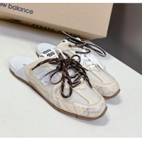 ​Original Cheap New Balance x Miu Miu 530 SL Sneaker Mules in Deco Leather and Mesh M6040 White 2025