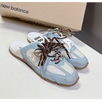 Buy Classic New Balance x Miu Miu 530 SL Sneaker Mules in Deco Leather and Mesh M6040 Blue 2025