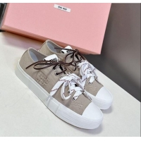 Latest Style Miu Miu Washed Denim Sneakers with Double Lace 5E384E Grey 2025
