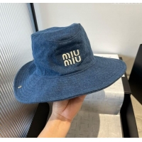 Buy Best Price Miu Miu Denim Hat M050904 Blue 2025