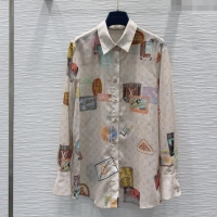 Chic Cheap Louis Vuitton Monogram Printed Shirt V0410 Beige 2025