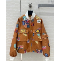 Cheap Price Louis Vuitton Printed Jacket L0410 Brown 2025