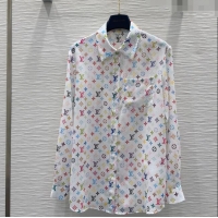 Free Shipping Cheap Louis Vuitton Shirt L0410 White/Multicolored 2025