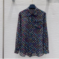Hot Style Cheap Louis Vuitton Shirt L0410 Black/Multicolored 2025