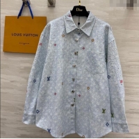 Modern Classic Louis Vuitton Monogram Shirt with Strass 042903 Blue 2025