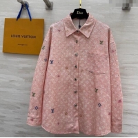 Modern Cheap Louis Vuitton Monogram Shirt with Strass 042903 Pink 2025