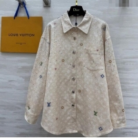 Grade Quality Louis Vuitton Monogram Shirt with Strass 042903 Beige 2025