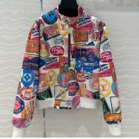Super Quality Louis Vuitton Travel Patch Print Jacket LV050705 2025