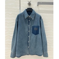 New Release Creation Miu Miu Denim Shirt M041033 Blue 2025