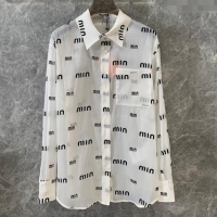 Market Sells Miu Miu Logo Allover Shirt M0410 White 2025