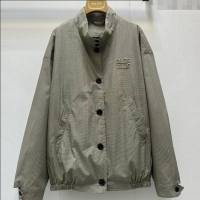 Top Quality Miu Miu Wool Blend Check Jacket M0410 Khaki 2025
