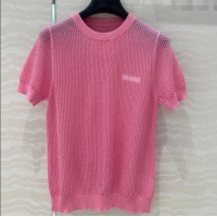 Best Inexpensive Miu Miu Knit T-Shirt M0410 Pink 2025