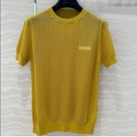 New Release Creation Miu Miu Knit T-Shirt M0410 Yellow 2025