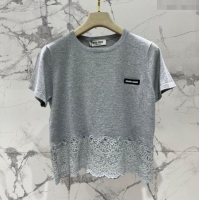 ​Grade Design Miu Miu T-shirt with Lace M042829 Gray 2025