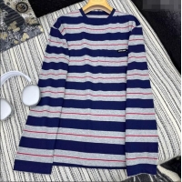 Miu Miu Striped Long Sleeve T-Shirt 042905 Blue/Grey 2025