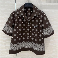 Modern Classic Miu Miu Paisley Printed Shirt 0429 Brown 2025