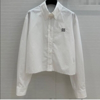 Traditional Discount Miu Miu Cotton Shirt 30068 White 2025