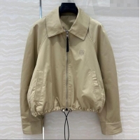 Inexpensive Loewe Cotton and Lambskin Jacket 30009 Beige 2025